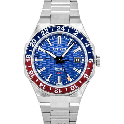 Montre homme Citizen Series 8 880 GMT, acier inoxydable, cadran bleu, automatique, NB6030-59L, 100 m