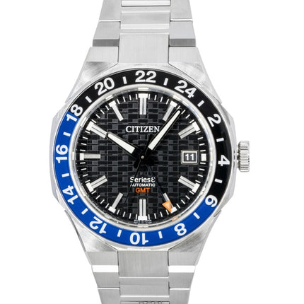 Montre homme Citizen Series 8 GMT en acier inoxydable, cadran noir, automatique, NB6031-56E, 100 m