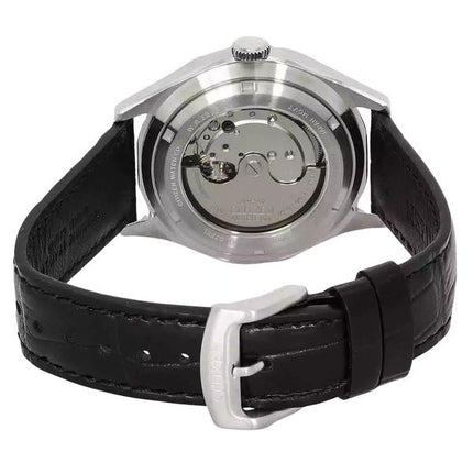 Montre homme Citizen automatique avec bracelet en cuir et cadran bleu NH8390-20L