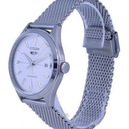 Citizen C7 Series Acier Inoxydable Mesh Cadran Blanc Automatique NH8390-89A Montre Homme