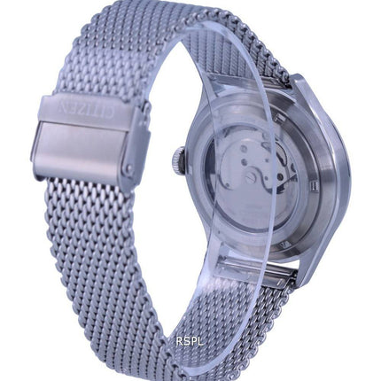 Citizen C7 Series Acier Inoxydable Mesh Cadran Blanc Automatique NH8390-89A Montre Homme