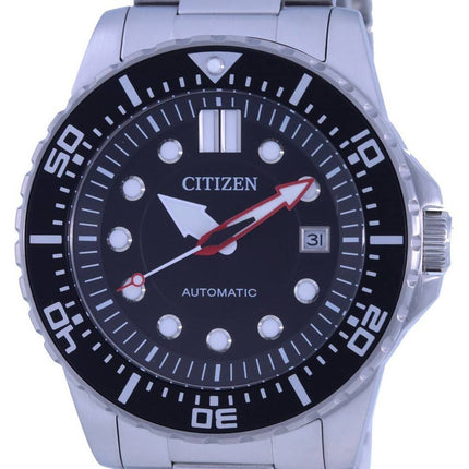 Montre pour homme Citizen à cadran noir en acier inoxydable automatique NJ0120-81E 100M