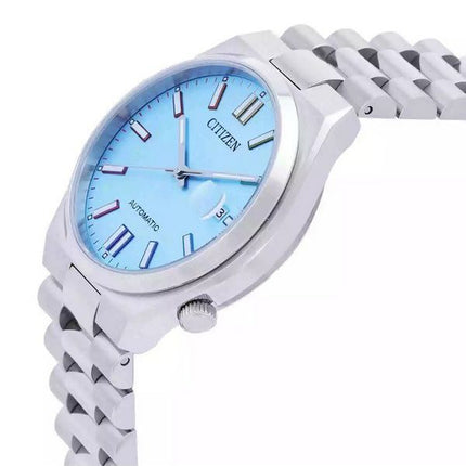 Montre automatique pour homme Citizen Tsuyosa en acier inoxydable avec cadran bleu NJ0151-53L