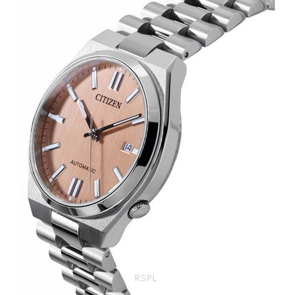 Montre automatique pour homme Citizen Tsuyosa en acier inoxydable avec cadran saumon NJ0159-86Z