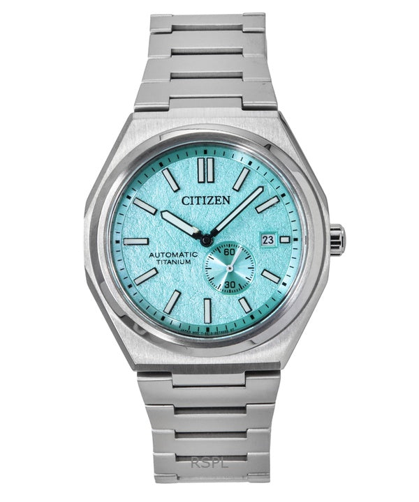 Montre homme Citizen Zenshin Super Titanium, cadran bleu clair, automatique, NJ0180-80M, 100 m