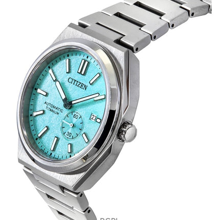 Montre homme Citizen Zenshin Super Titanium, cadran bleu clair, automatique, NJ0180-80M, 100 m