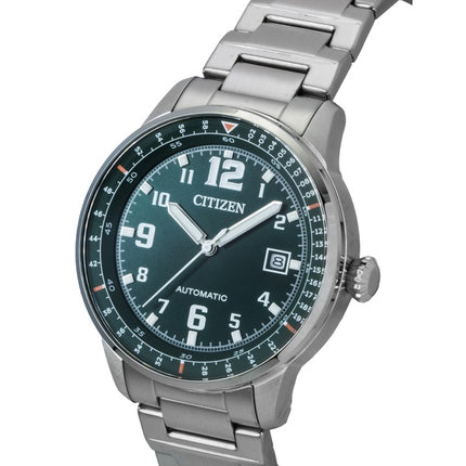Montre Citizen Urban Military pour homme, acier inoxydable, cadran vert, automatique, NJ0190-51X, 100 m