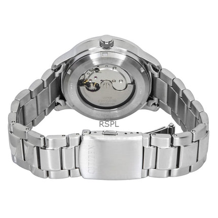 Montre homme Citizen automatique en acier inoxydable avec cadran blanc NJ0191-83L 100 m