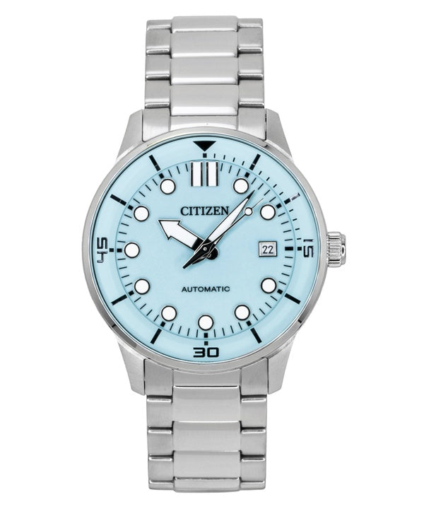 Montre homme Citizen NJ0191-83M, analogique, en acier inoxydable, cadran turquoise, automatique