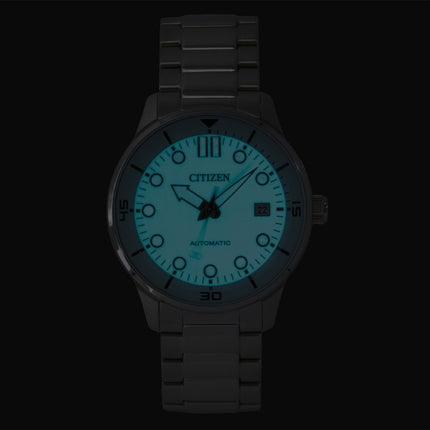 Montre homme Citizen NJ0191-83M, analogique, en acier inoxydable, cadran turquoise, automatique