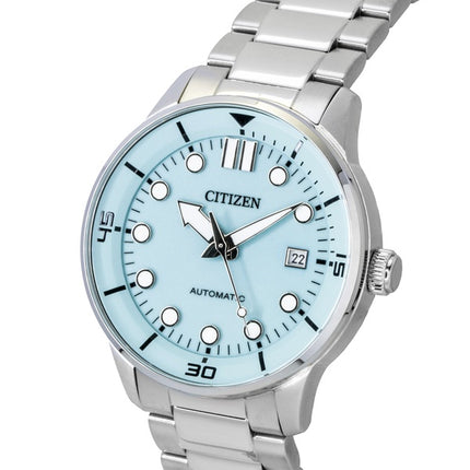 Montre homme Citizen NJ0191-83M, analogique, en acier inoxydable, cadran turquoise, automatique