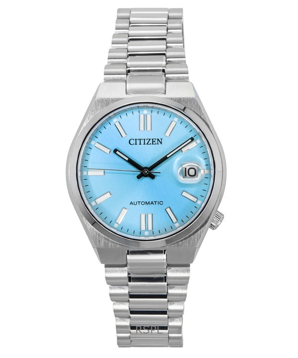 Montre Citizen Tsuyosa pour homme, automatique, en acier inoxydable, cadran bleu clair, NJ0200-50L