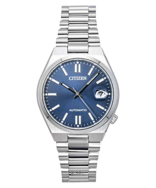 Montre Citizen Tsuyosa pour homme, automatique, cadran bleu, acier inoxydable, NJ0200-50M