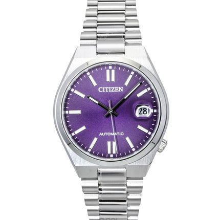 Montre Citizen Tsuyosa pour homme, automatique, cadran violet, acier inoxydable, rayon de soleil, NJ0200-50W