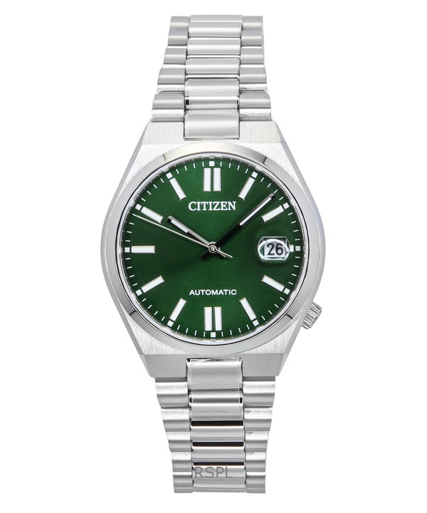 Montre unisexe Citizen Tsuyosa en acier inoxydable, cadran vert, automatique, NJ0200-50X