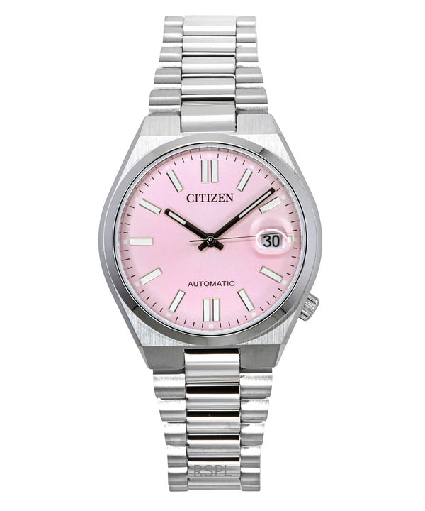 Montre Citizen Tsuyosa pour femme, automatique, cadran rose, acier inoxydable, NJ0200-50Z