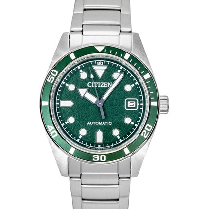 Montre homme Citizen NJ0220-52X automatique en acier inoxydable, cadran vert, étanche à 100 m