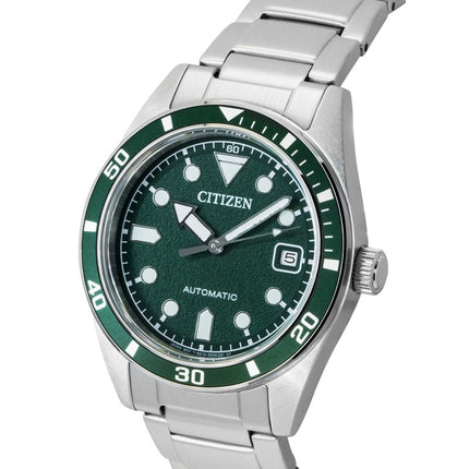 Montre homme Citizen NJ0220-52X automatique en acier inoxydable, cadran vert, étanche à 100 m