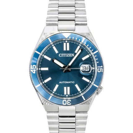 Montre homme Citizen NJ0231-56L, analogique, en acier inoxydable, cadran bleu, automatique