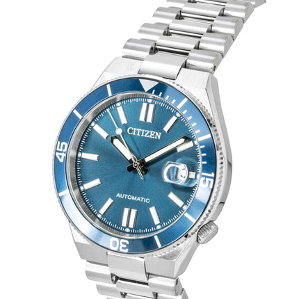 Montre homme Citizen NJ0231-56L, analogique, en acier inoxydable, cadran bleu, automatique