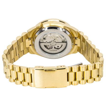 Montre homme Citizen Tsuyosa Shore analogique en acier inoxydable doré, cadran vert, automatique NJ0232-53X, étanche à 100 m