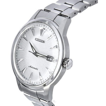 Montre automatique pour homme Citizen Kuroshio&#39,64 en acier inoxydable avec cadran argenté en édition limitée NK0001-84A