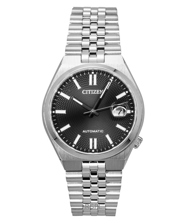Montre homme Citizen Tsuyosa 60 en acier inoxydable, cadran noir, automatique NK0020-55E