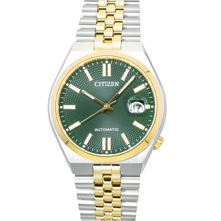 Montre homme Citizen Tsuyosa 60 bicolore en acier inoxydable, cadran vert, automatique NK0024-54X