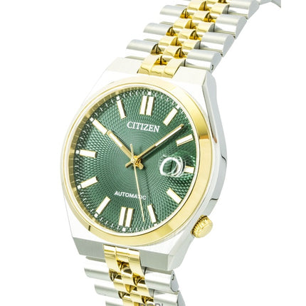 Montre homme Citizen Tsuyosa 60 bicolore en acier inoxydable, cadran vert, automatique NK0024-54X