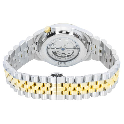 Montre homme Citizen Tsuyosa 60 bicolore en acier inoxydable, cadran vert, automatique NK0024-54X