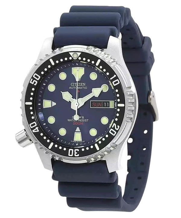 Montre de plongée automatique Citizen Promaster NY0040-17L pour homme avec bracelet en caoutchouc et cadran bleu 200 m