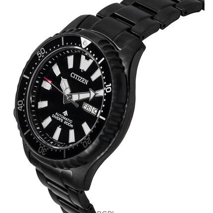 Montre de plongée automatique Citizen Promaster en acier inoxydable avec cadran noir NY0135-80E pour homme, 200 m