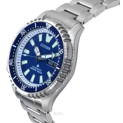 Montre de plongée automatique Citizen Promaster Marine Limited Edition avec cadran bleu NY0161-63L 200 m pour homme avec bracele