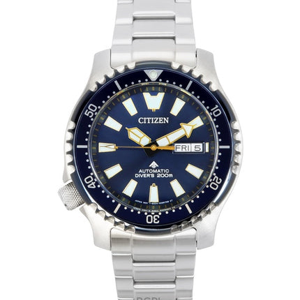 Montre de plongée automatique Citizen Promaster en acier inoxydable avec cadran bleu NY0166-60L pour homme, 200 m