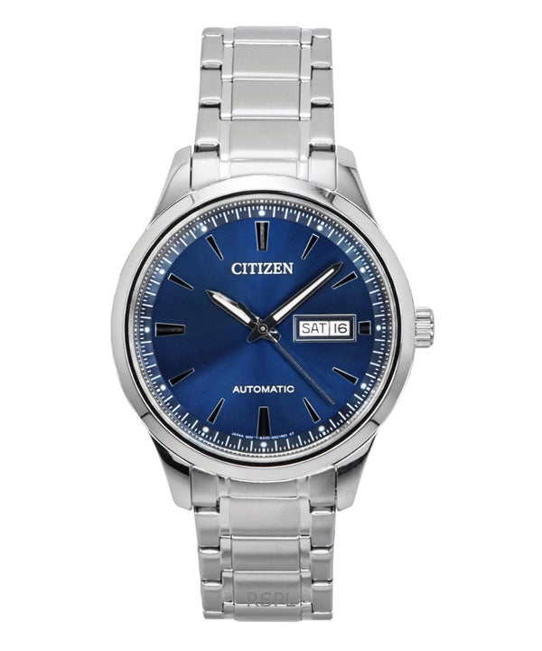 Montre homme Citizen NY4058-79L automatique en acier inoxydable avec cadran bleu