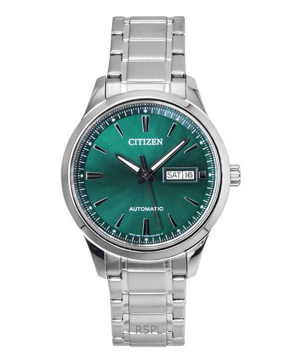 Montre Citizen NY4058-79X pour homme, automatique, cadran vert, acier inoxydable