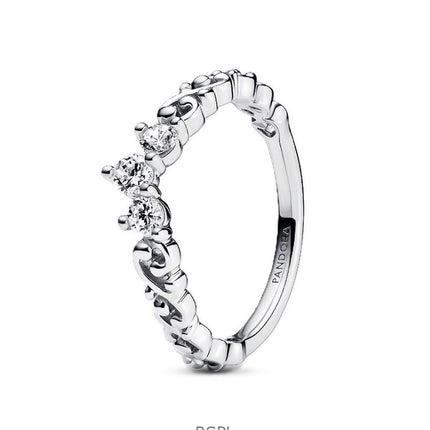 Bague Pandora Regal Swirl Tiara avec oxyde de zirconium transparent P-192232C01-54 pour femme