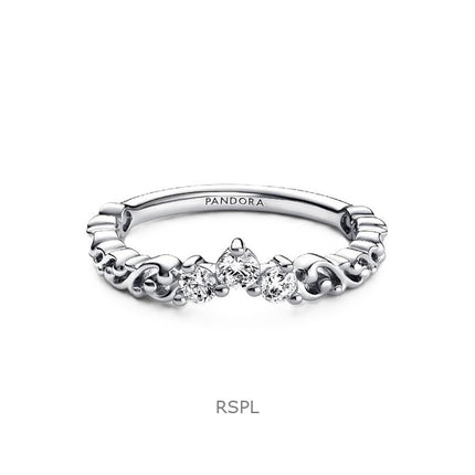 Bague Pandora Regal Swirl Tiara avec oxyde de zirconium transparent P-192232C01-54 pour femme