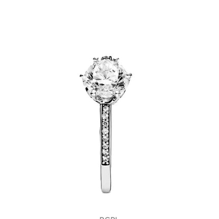 Bague solitaire Pandora Sparkling Crown avec oxyde de zirconium transparent P-198289CZ-54 pour femme
