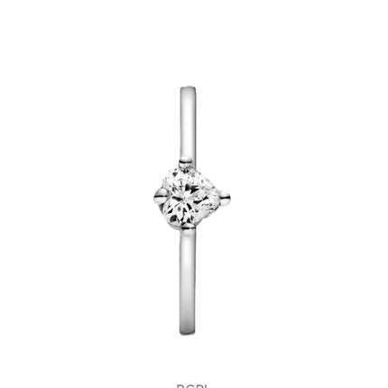 Bague solitaire Pandora en forme de cœur avec oxyde de zirconium transparent P-198691C01-54 pour femme