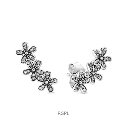 Boucles d'oreilles à tige Pandora Daisy Flower avec oxyde de zirconium transparent P-290744CZ pour femme