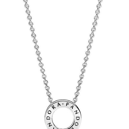 Collier avec pendentif en forme de cercle avec logo Pandora 397436CZ-45 pour femme