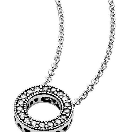 Collier avec pendentif en forme de cercle avec logo Pandora 397436CZ-45 pour femme
