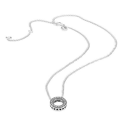 Collier avec pendentif en forme de cercle avec logo Pandora 397436CZ-45 pour femme