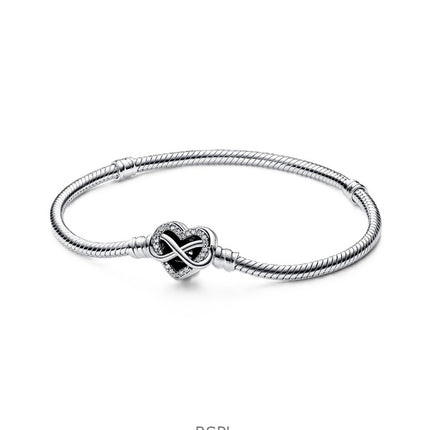 Bracelet Pandora Moments Sparkling Infinity Heart avec zircone cubique transparente P-592645C01-18 pour femme