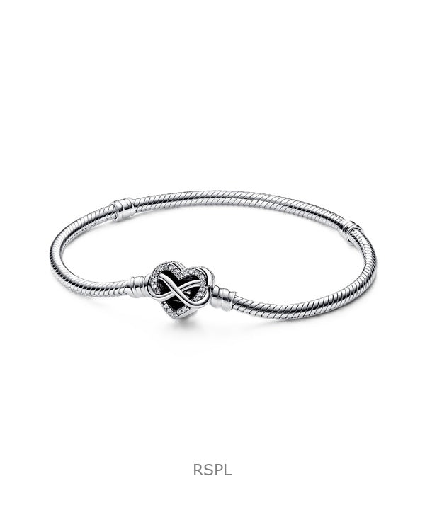 Bracelet Pandora Moments Sparkling Infinity Heart avec zircone cubique transparente P-592645C01-18 pour femme