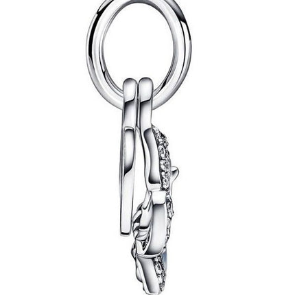 Charm double pendentif Pandora avec papillon bleu et citation 790757C01 pour femme