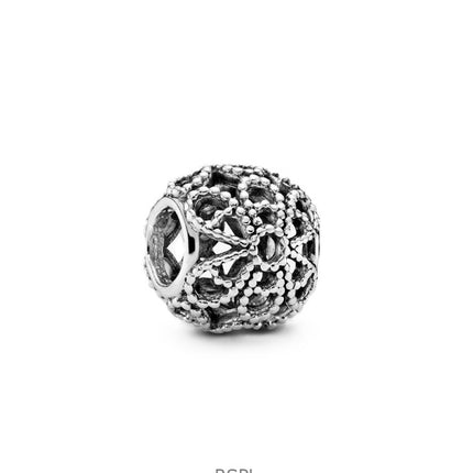 Charm Pandora Fleur Ajourée avec Perles Transparentes P-791282 pour Femme