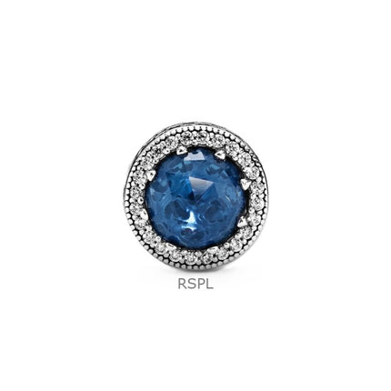 Charm Pandora Cœurs Radieux avec Cristal Bleu et Zircone Cubique Transparent P-791725NMB pour Femme