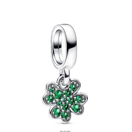 Charm pendant Pandora Moments Trèfle à quatre feuilles avec cristaux verts P-792751C01 pour femme